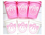 COWGIRL SMILEY FACE Cups Cowgirl Cups Cowgirl Party Favor Cowgirl Bachelorette Party Cowgirl Birthday Rodeo Party Cow Print Hat Cups Disco