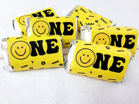 30 - ONE HAPPY DUDE Party Stickers One Happy Dude Party Favors One Happy Dude Birthday Decorations One Happy Dude Smiley Face Candy Sticker
