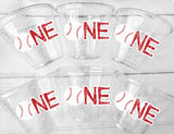BASEBALL PARTY CUPS - Baseball First Birthday Cups Baseball Party Cups Baseball Birthday Cups Baseball Cups Sports Party Cups Favors 1st