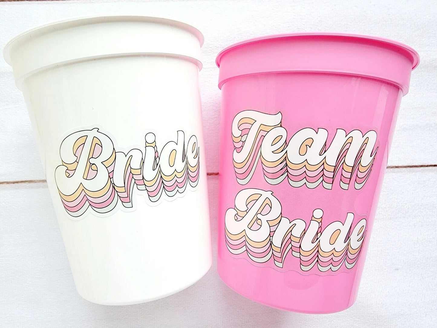 BRIDE and TEAM BRIDE Party Cups - Bachelorette Party Cups Pink Wedding Cups Bachelorette Party Favors Bride Babes Wedding Gifts