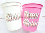 BRIDE and TEAM BRIDE Party Cups - Bachelorette Party Cups Pink Wedding Cups Bachelorette Party Favors Bride Babes Wedding Gifts
