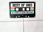 40th CAKE TOPPER Cassette Tape Cake Topper Best of 1983 Cake Topper 40th Birthday Cake Topper 40th Party Decorations 40th Vintage 1983 Party
