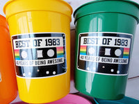 40th PARTY CUPS - Best of 1983 40th Birthday Party 40th Birthday Favors 40th Party Cups 40th Party Decorations 1983 Birthday 80's Party Cups