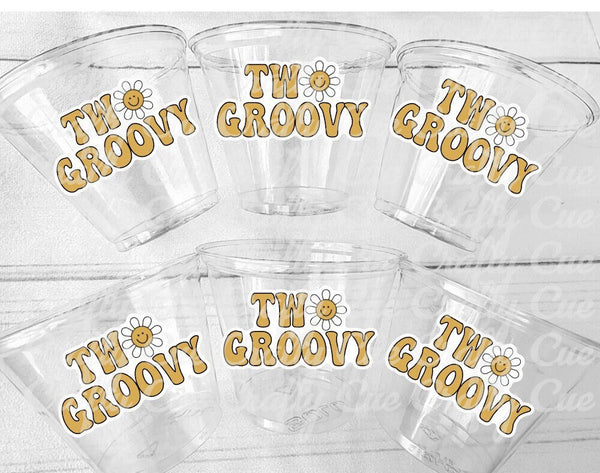 TWO GROOVY CUPS -70's Birthday Cups 70's Party Cups 70s Decorations 70's Birthday Party 70s Birthday Party Decoration Hippy Daisy Party Cups