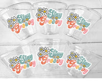 GROOVY PARTY CUPS - 70s Party Cups 70s Birthday Cups 70s Party Cups 70s Decorations 70s Birthday Party 70s Birthday Party Decorations Hippie