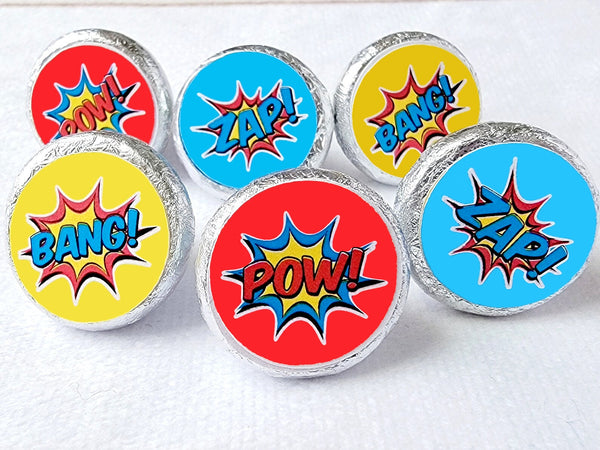 180 - SUPERHERO PARTY Stickers Superhero Birthday Stickers Superhero Party Favors Superhero Candy Sticker Superhero Superhero Party Supplies