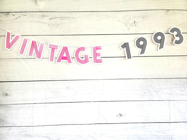VINTAGE 1993 BANNER 30th Birthday Banner 1993 Banner 1993 Party Decorations 30th Party Decorations 30th Party Banner 30 Birthday Party 90S