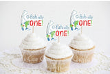 O Fishally One Cupcake Toppers Gone Fishing Cupcake Toppers Fisherman Toppers Fishing Birthday, Fishing Party, Fishing Bobber Cupcake Topper