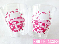 DISCO COWGIRL Plastic Shot Glasses Cowgirl Party Shot Glasses Cowgirl Cups Cowgirl Party Decorations Cowgirl Bachelorette Shot Glass Cups