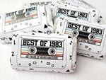 30 - 40th Birthday Cassette Tape Stickers 40th Birthday Stickers or Mini Candy Bar Wrapper Vintage 40th Birthday Best of 1983 Birthday