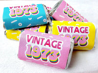 30 - 50th Birthday Stickers Vintage 50th Birthday Stickers for Mini Candy Bar Wrapper Vintage 50th Birthday Best of 1973 Birthday 1973