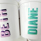 PERSONALIZED NAME CUPS Party Cups Bachelorette Party Cups Personalized Shadow Name Cup Customized Name Cups Personalized Name Birthday Gift