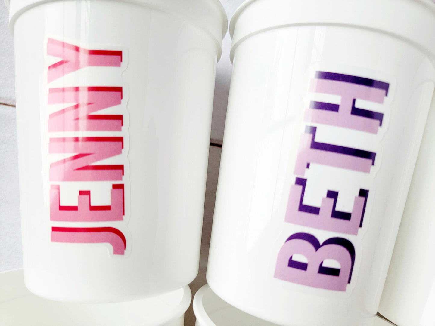 PERSONALIZED NAME CUPS Party Cups Bachelorette Party Cups Personalized Shadow Name Cup Customized Name Cups Personalized Name Birthday Gift