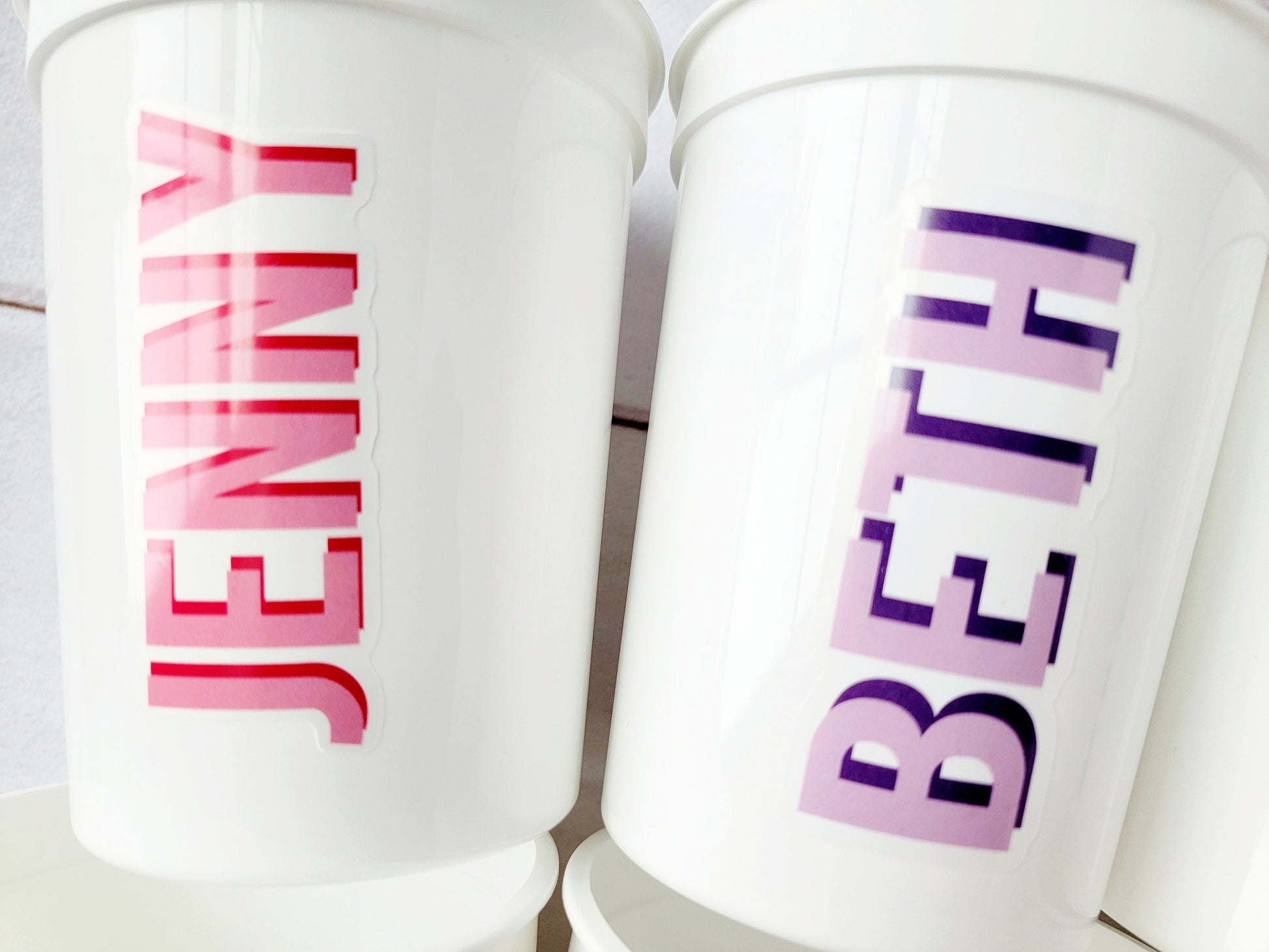 PERSONALIZED NAME CUPS Party Cups Bachelorette Party Cups Personalized Shadow Name Cup Customized Name Cups Personalized Name Birthday Gift