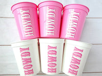HOWDY COWGIRL PARTY Cups Howdy Birthday Cups Howdy Let's Go Girls Howdy Rodeo Cowgirl Bachelorette Pink Cowgirl Cups Pink Howdy Cups