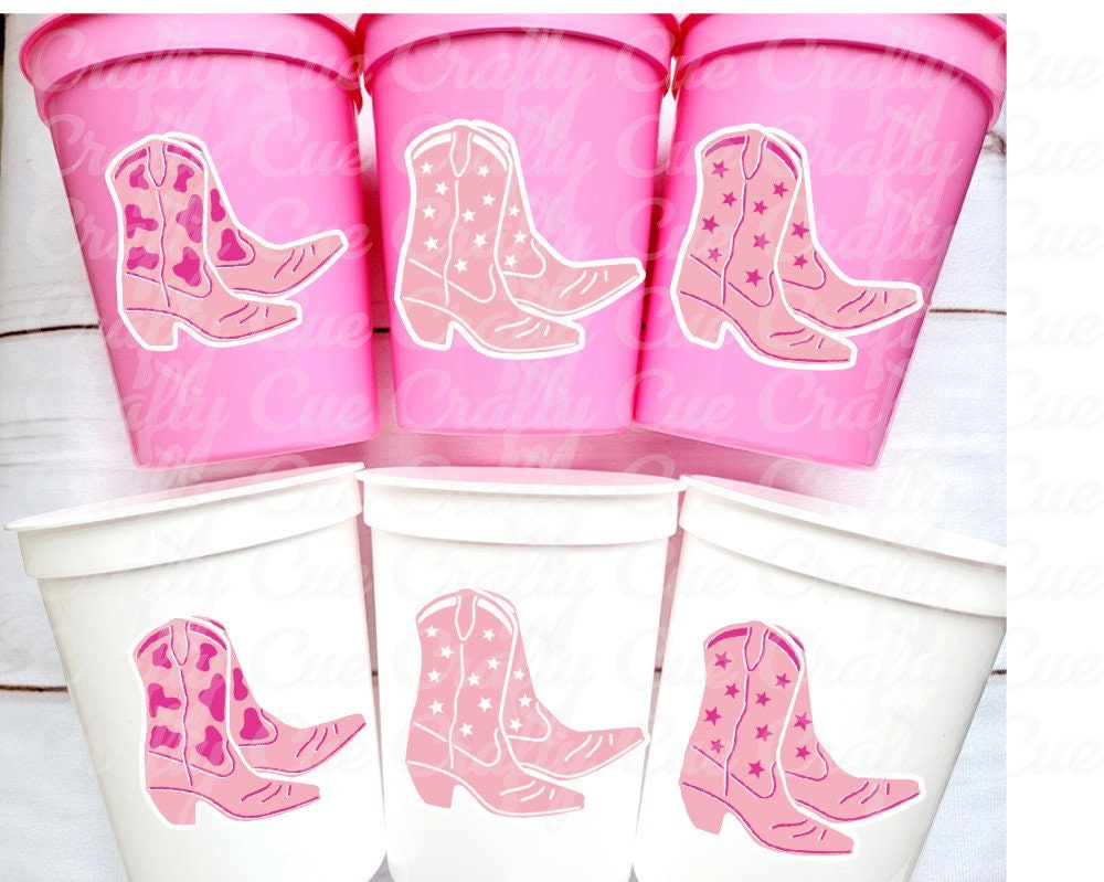 Cowgirl Boot Party Cups Cowgirl Let's Go Girls Cups Rodeo Party Cups Cowgirl Bachelorette Party Cups Favors