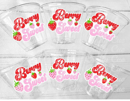 STRAWBERRY PARTY CUPS - Strawberry Birthday Cups Strawberry Cups First Birthday Strawberry Party Decorations Strawberry Baby Shower