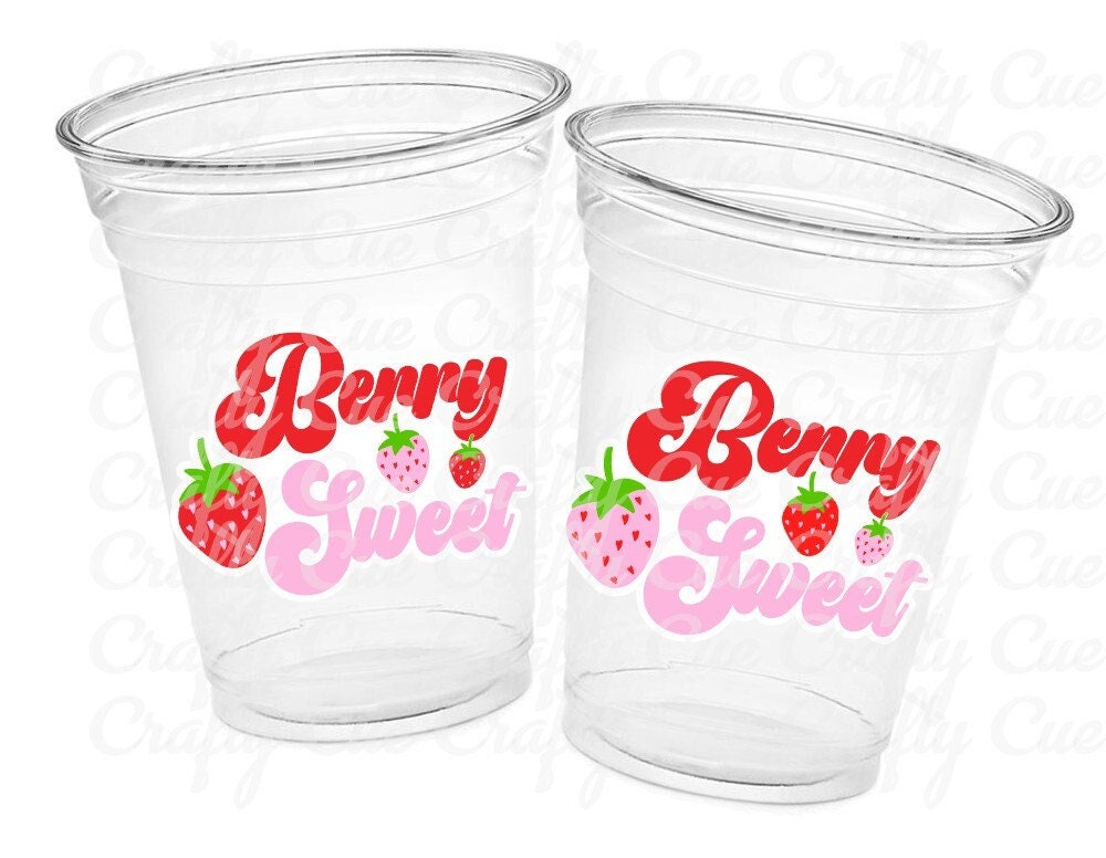 STRAWBERRY PARTY CUPS - Strawberry Birthday Cups Strawberry Cups First Birthday Strawberry Party Decorations Strawberry Baby Shower