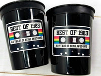 40th PARTY CUPS - Best of 1983 40th Birthday Party 40th Birthday Favors 40th Party Cups 40th Party Decorations 1983 Birthday Party Cups 80s
