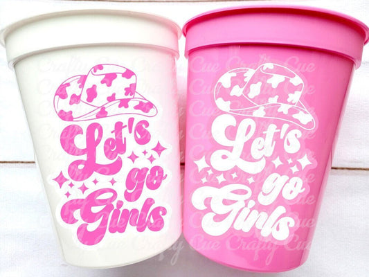 COWGIRL PARTY CUPS - Cowgirl Cups Cowgirl Party Decorations Cowgirl Bachelorette Party Cowgirl Hat Birthday Rodeo Party Cups Let's Go Girls