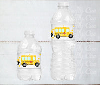 SCHOOL BUS Water Bottle Labels School Bus Birthday Party Favors School Bus Party Favors School Bus Birthday Decorations School Party Favors