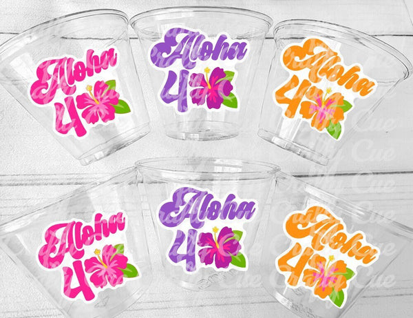 ALOHA 40th Birthday Party Cups Aloha 40th Party Cups Luau 40th Party Decoration Luau Party Supplies Luau Tropical Party Decorations Hawaii
