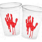BLOODY HAND PRINT Cups Bloody Handprint Cups Halloween Party Cups Halloween Decorations Halloween Favors Halloween Party Favors Spooky Cups