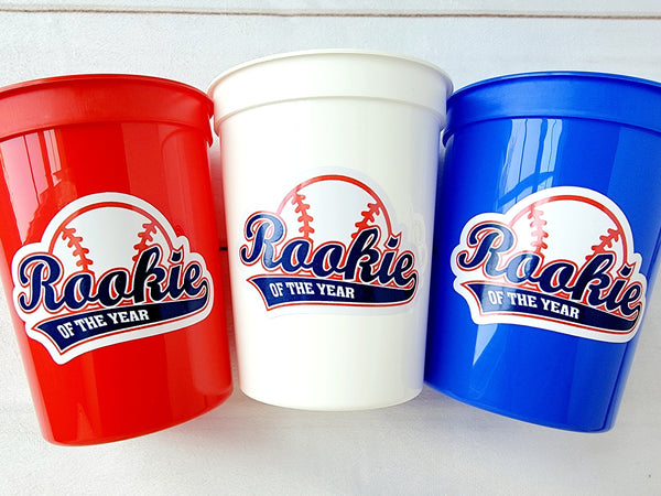 BASEBALL PARTY CUPS Rookie of the Year Baseball Cups Baseball Party Cups Baseball Birthday Cups Baseball Cups Sports Party Cups Favors