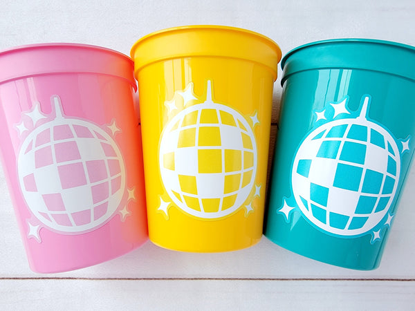 70s PARTY CUPS - 70's Birthday Cups 70s Party Cups Disco Ball Cups 70s Decorations 70's Birthday Party Party Decorations Two Groovy Hippie
