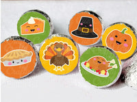 180 - Thanksgiving Stickers Thanksgiving Party Stickers Thanksgiving Party Favors Thanksgiving Kawaii Turkey Stickers Candy Wrap Stickers