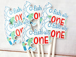O Fishally One Cupcake Toppers Gone Fishing Cupcake Toppers Fisherman Toppers Fishing Birthday, Fishing Party, Fishing Bobber Cupcake Topper