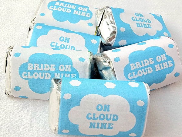 30 - Bride ON CLOUD NINE Stickers - Bachelorette Favors Candy Wrap Stickers Bachelorette Stickers Wedding Stickers Bachelorette Party Favors