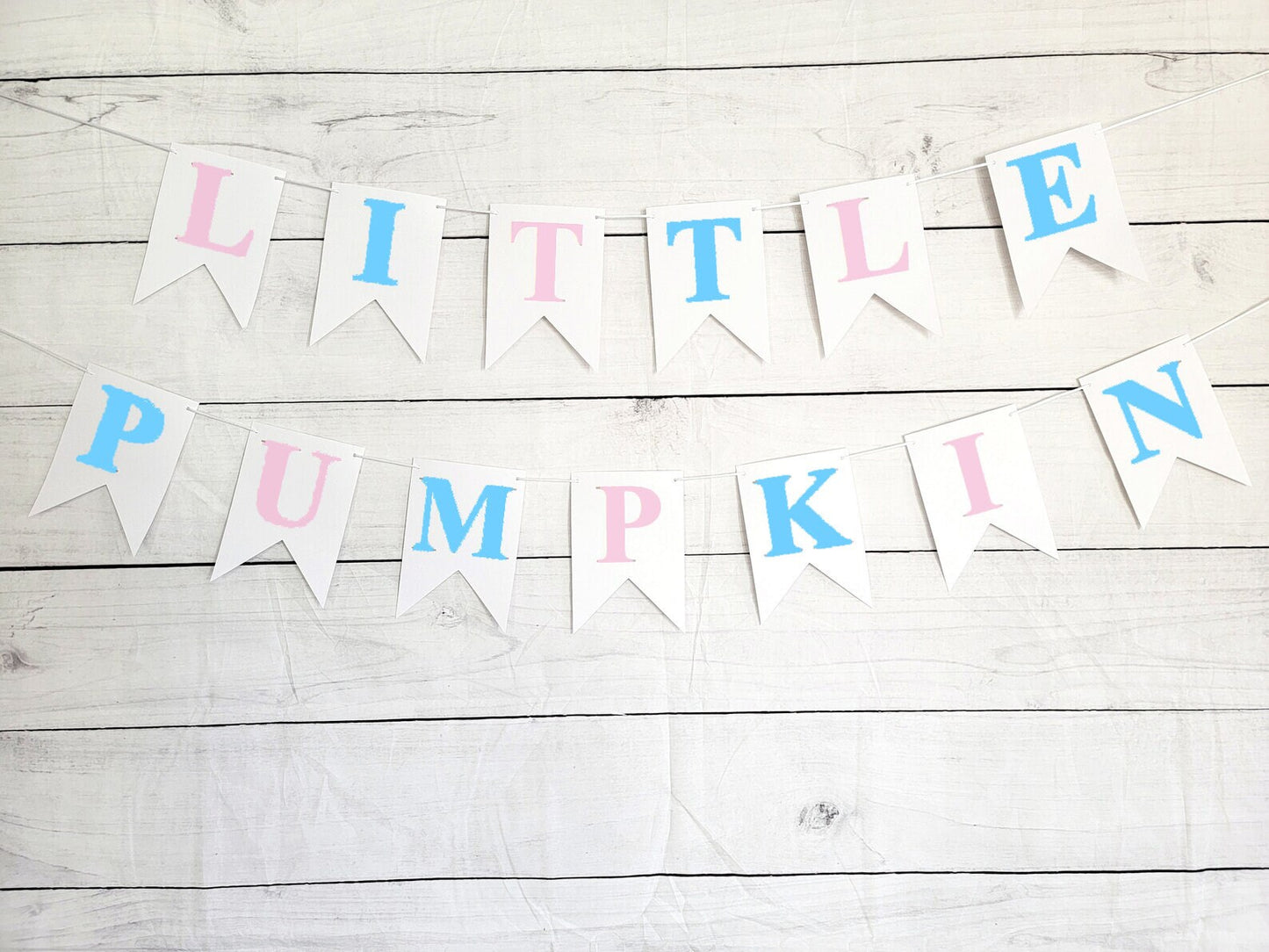 Little Pumpkin Gender Reveal Little Pumpkin Banner Little Pumpkin Baby Shower Little Pumpkin Birthday Pumpkin Banner Pumpkin Pink and Blue