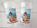 LIMITED EDITION Custom Plastic Cups With Picture Personalized 40th Birthday Cups Vintage 40th Birthday Party Custom Face Cups Decorations 40