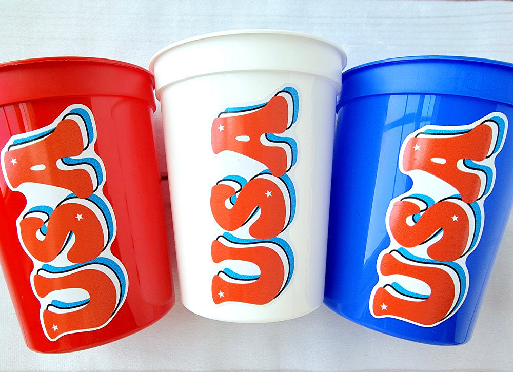 USA Party Cups 4th of July Party Cups July 4th Sunglasses Cups 'Merica Cups Independence Day Party Decorations 4th of July Party Decorations
