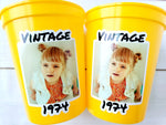 Custom Plastic Party Cups Personalized Party Cups Personalized 50th Birthday Cups Vintage 50th Cups 1974 Custom Face Party Cups Decorations