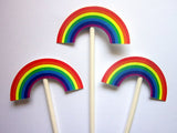 Rainbow Party Cupcake Toppers