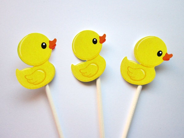 Rubber Ducky Cupcake Toppers, Rubber Duck Cupcake Toppers (92617119A)