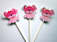 Puppy Party Favor, Goody, Gift Bags - Pink Puppy Dog