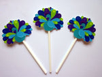 Peacock Cupcake Toppers