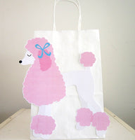 Pink Poodle Puppy Dog Party Favor, Goody, Gift Bags