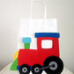 Train Cupcake Toppers, Train Birthday Party Cupcake Toppers - Red Blue Green (42171134P)