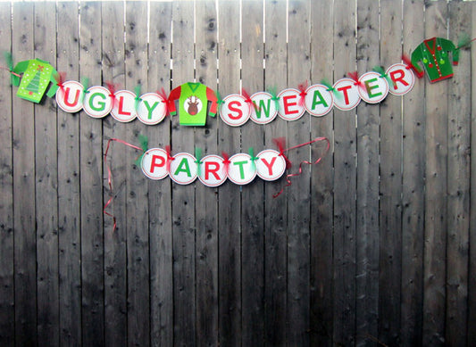 Ugly Sweater Cupcake Toppers, Ugly Sweater Party Cupcake Toppers, Ugly Sweater Party - Ugly Christmas Sweater Party Decorations