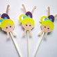 Gymnastics  Cupcake Toppers - Handstand Girl Purple Leotard Blonde Hair