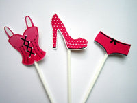 Lingerie Cupcake Toppers, Bridal Shower Toppers - Bachelorette Party Toppers