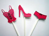 Lingerie Cupcake Toppers, Bridal Shower Toppers - Bachelorette Party Toppers