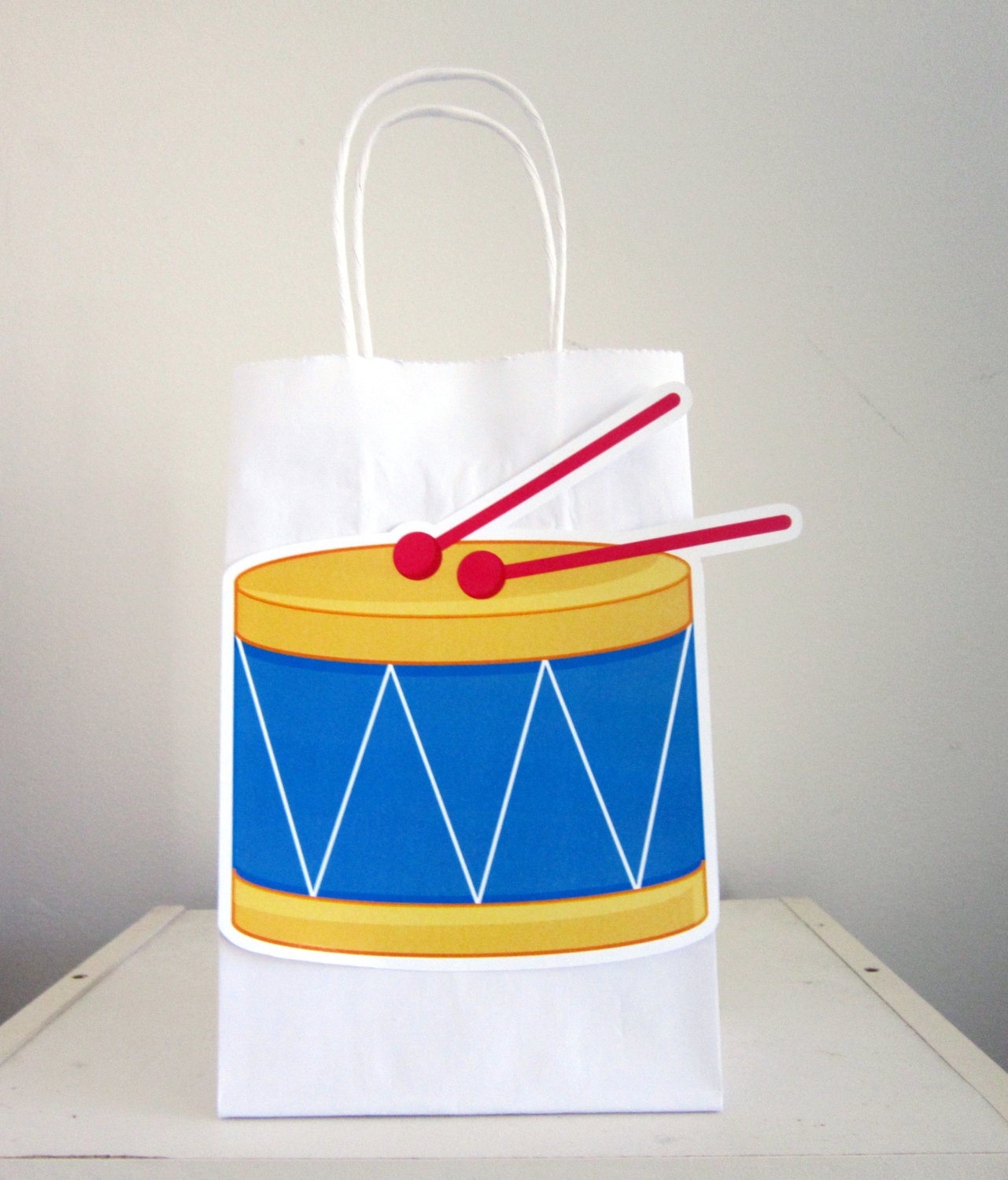 Toy Drum Birthday, Music Birthday, Rock Star Birthday Party Favor, Goody, Gift Bags