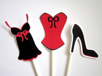 Lingerie Cupcake Toppers, Bridal Shower Cupcake Toppers - Bachelorette Party Cupcake Toppers