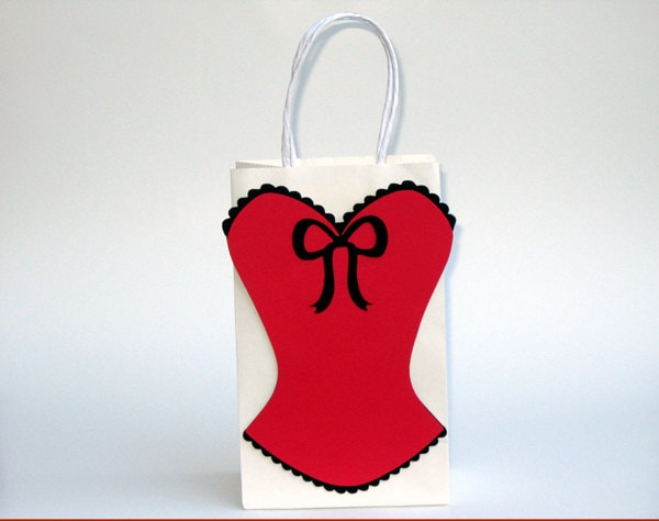 Bridal Shower Bachelorette Party Lingerie Party Favor, Goody, Gift Bags, Corset Goody Bags - Hot Pink -  21418218P