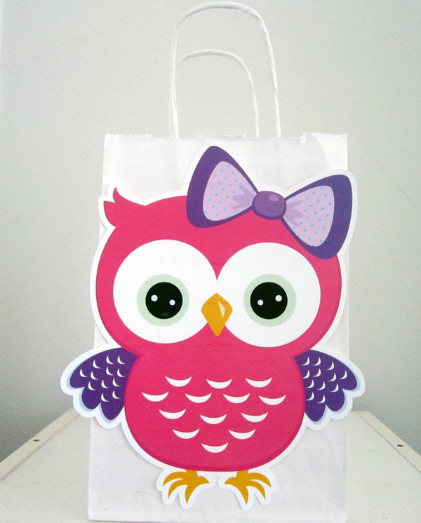 Owl Cupcake Toppers - Pink and Purple Owl Cupcake Toppers